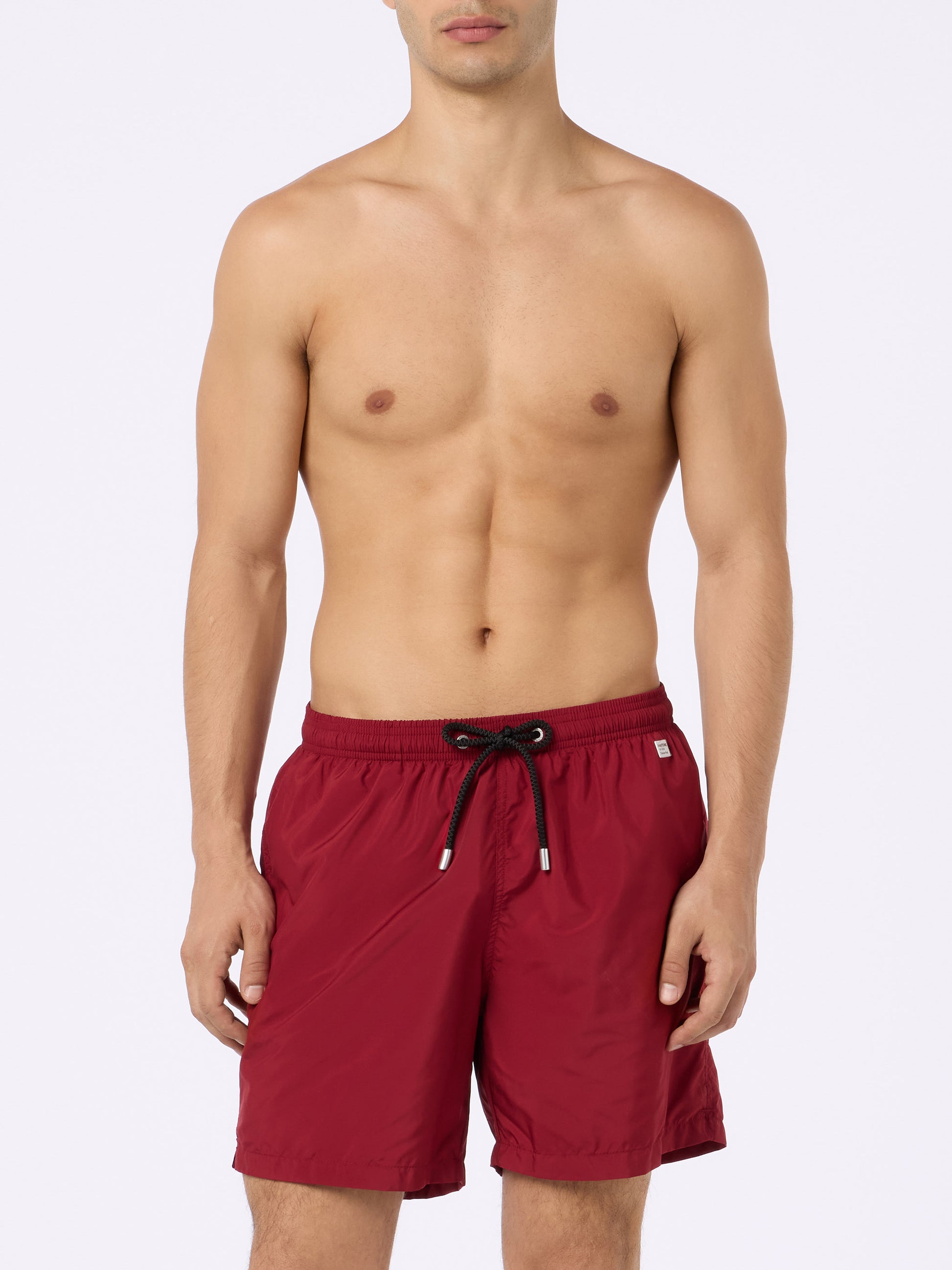 Man lightweight fabric burgundy swim shorts Lighting Pantone | PANTONE® SPECIAL EDITION - MC2 Saint Barth