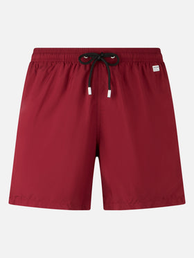 Man lightweight fabric burgundy swim shorts Lighting Pantone | PANTONE® SPECIAL EDITION - MC2 Saint Barth