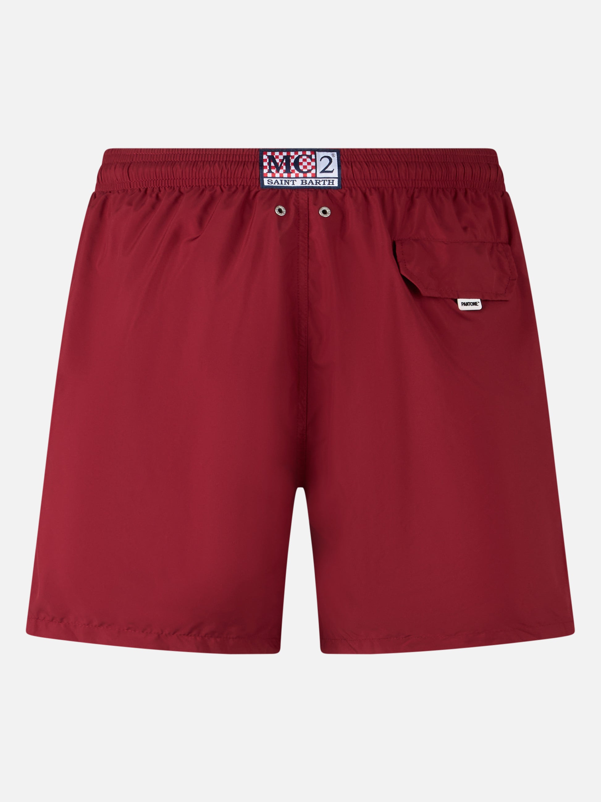 Man lightweight fabric burgundy swim shorts Lighting Pantone | PANTONE® SPECIAL EDITION - MC2 Saint Barth