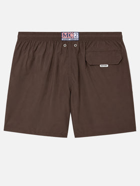 Short de bain Lighting Pantone marron uni | Édition spéciale 