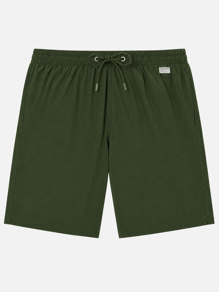 Military green lighting long pantone swim shorts | Special Edition