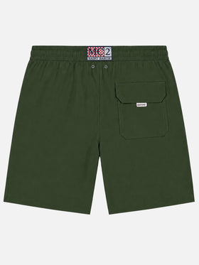 Short de bain long vert militaire éclairage pantone | Édition spéciale 