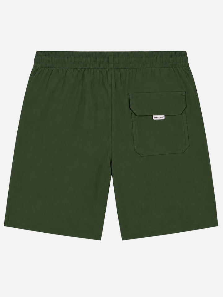 Military green lighting long pantone swim shorts | Special Edition