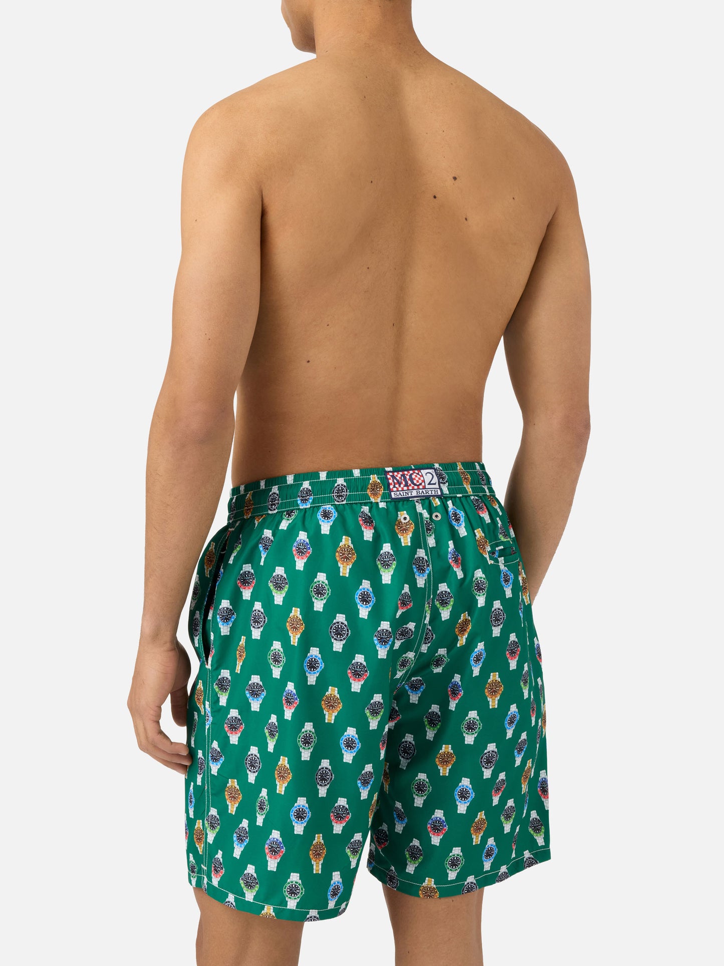 Short de bain Micro Lighting avec imprimé montres all-over 
