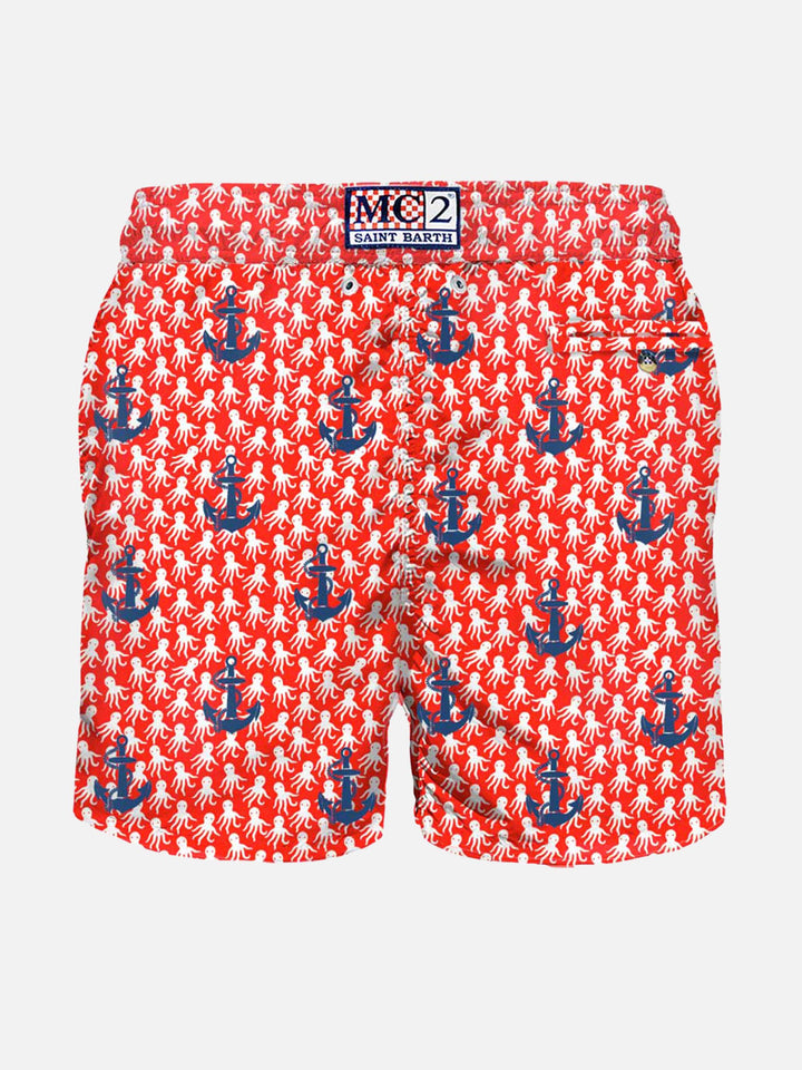 Man light fabric swim shorts with anchors embroidery - MC2 Saint Barth