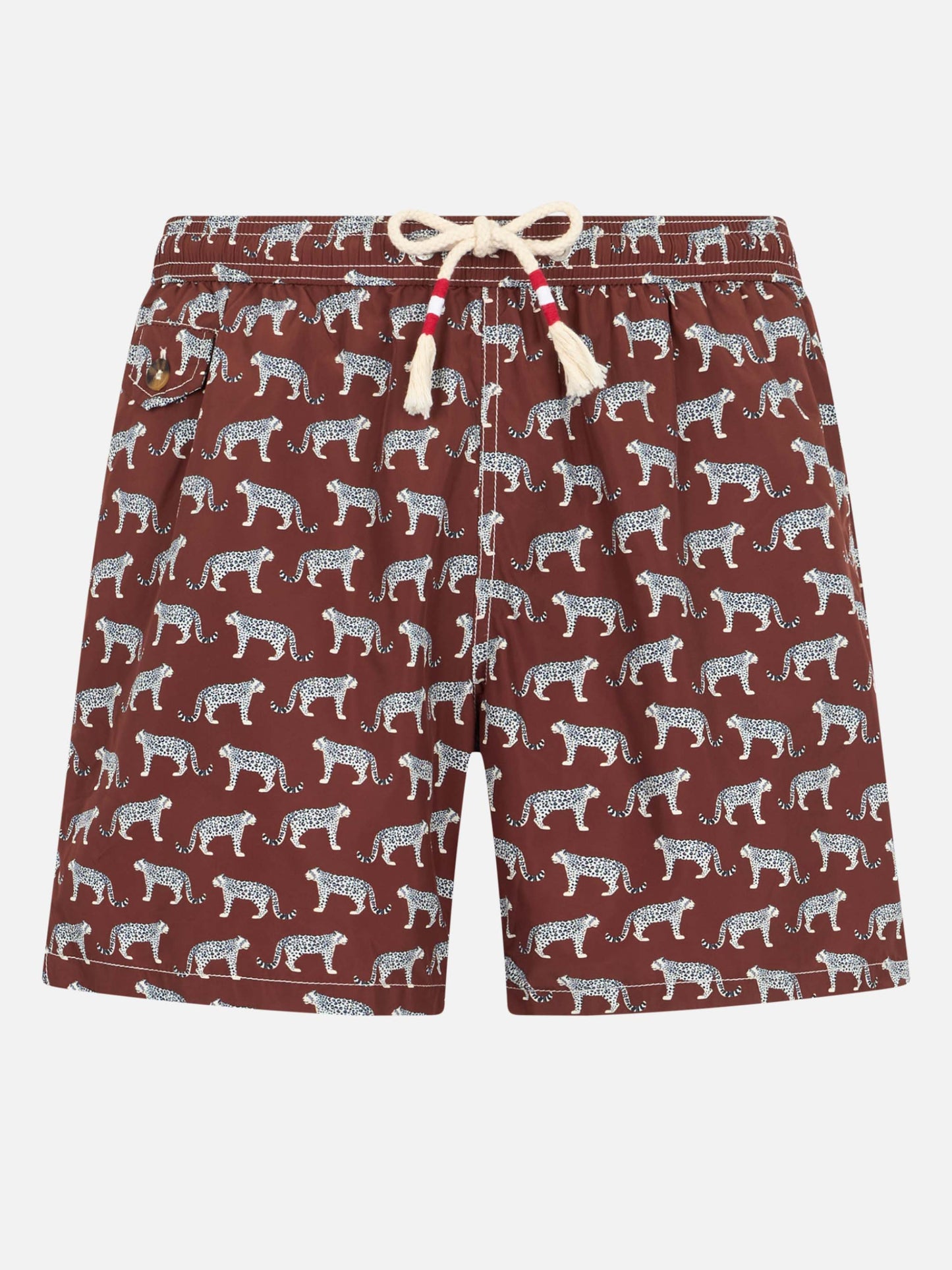 Man lightweight fabric swim-shorts Lighting 70 with micro cheeta print - MC2 Saint Barth