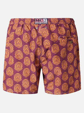 Lightweight fabric swim-shorts Lighting 70 with indian print