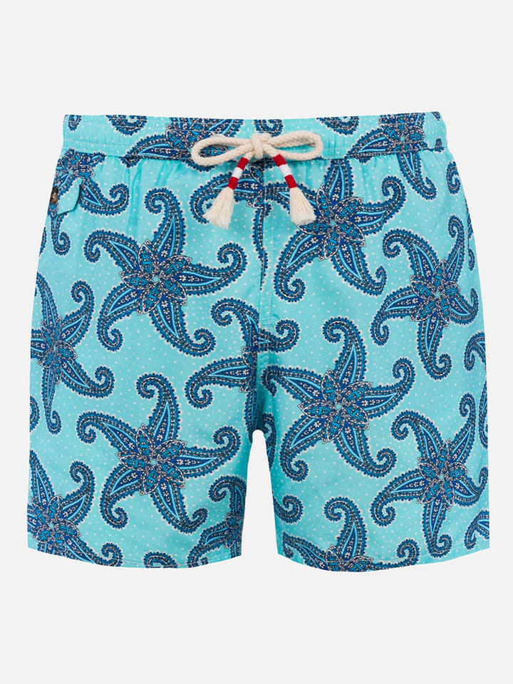 Man lightweight fabric swim-shorts Lighting 70 with paisley print