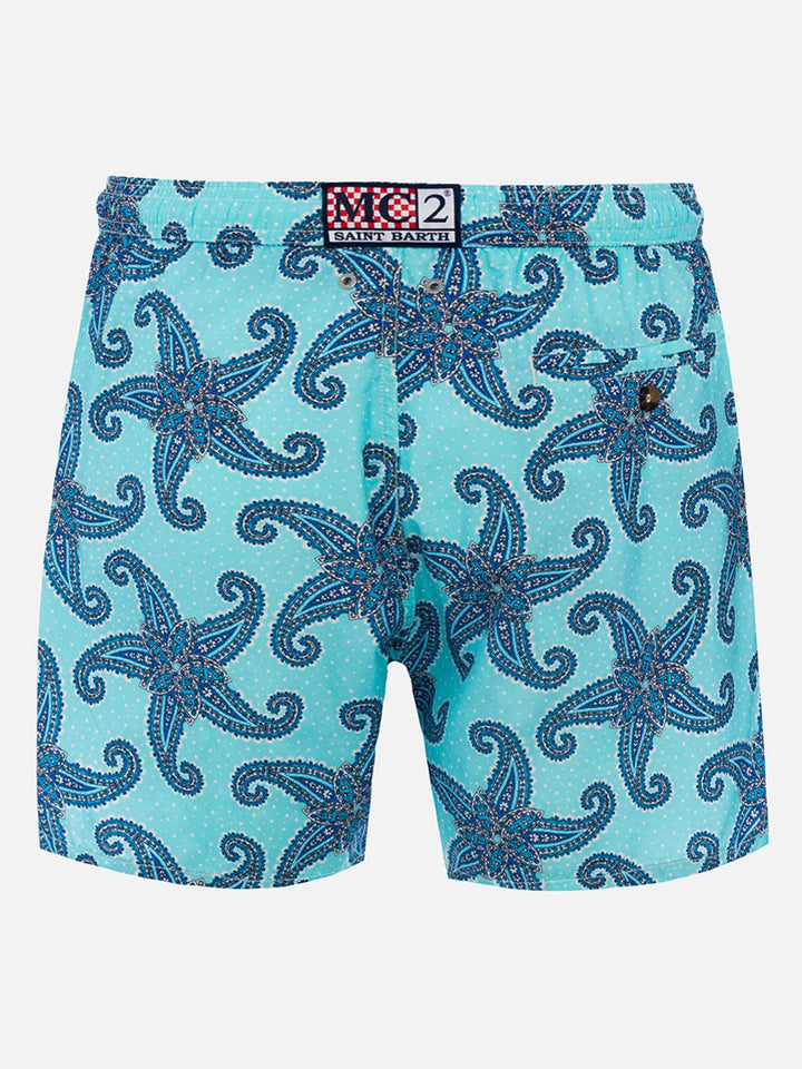 Man lightweight fabric swim-shorts Lighting 70 with paisley print