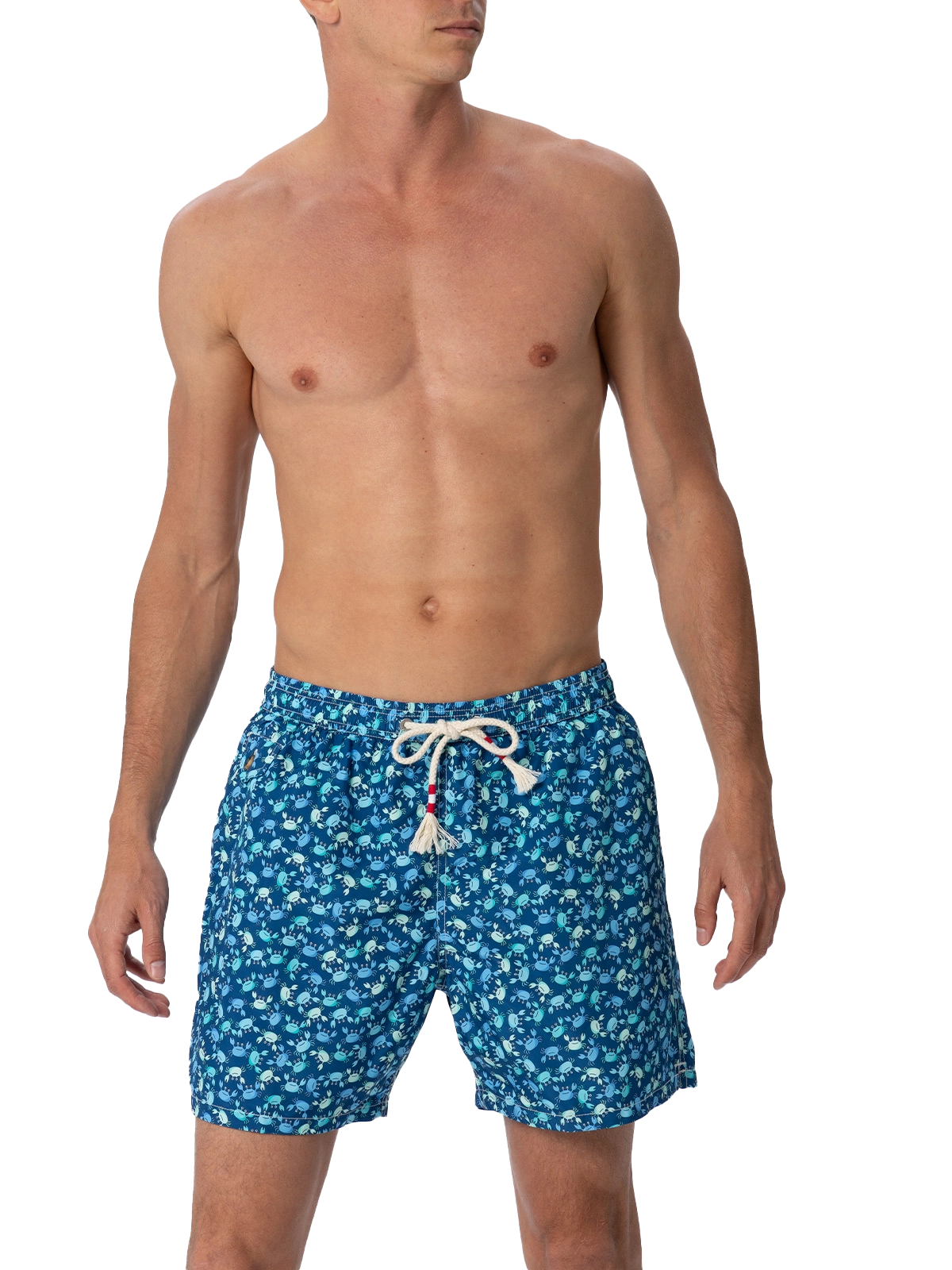 Man lightweight fabric swim-shorts Lighting 70 with crabs print - MC2 Saint Barth