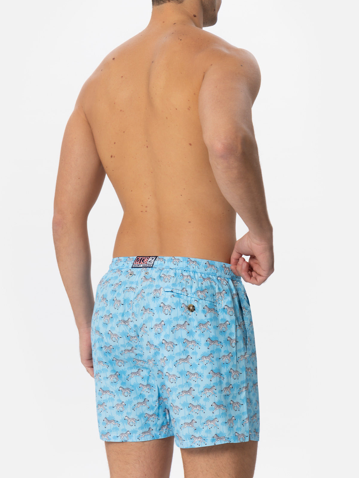 Man light fabric swim shorts with zebra print - MC2 Saint Barth