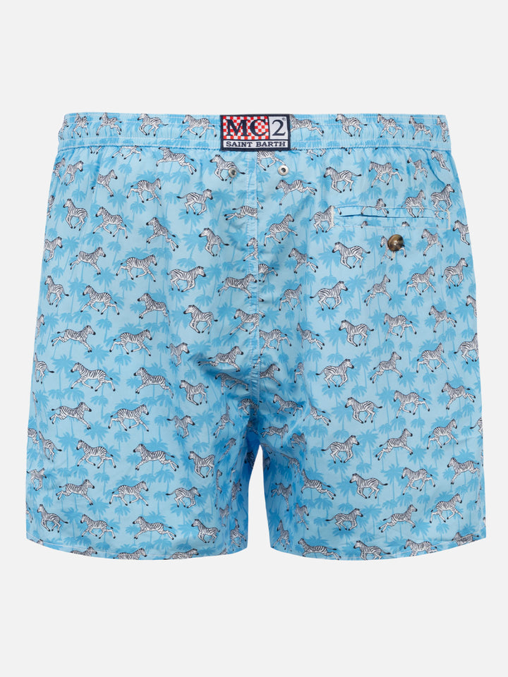 Man light fabric swim shorts with zebra print - MC2 Saint Barth