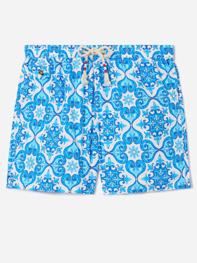 Lighting 70 swim shorts with blue majolica print
