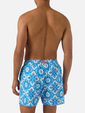 Lighting 70 swim shorts with blue majolica print