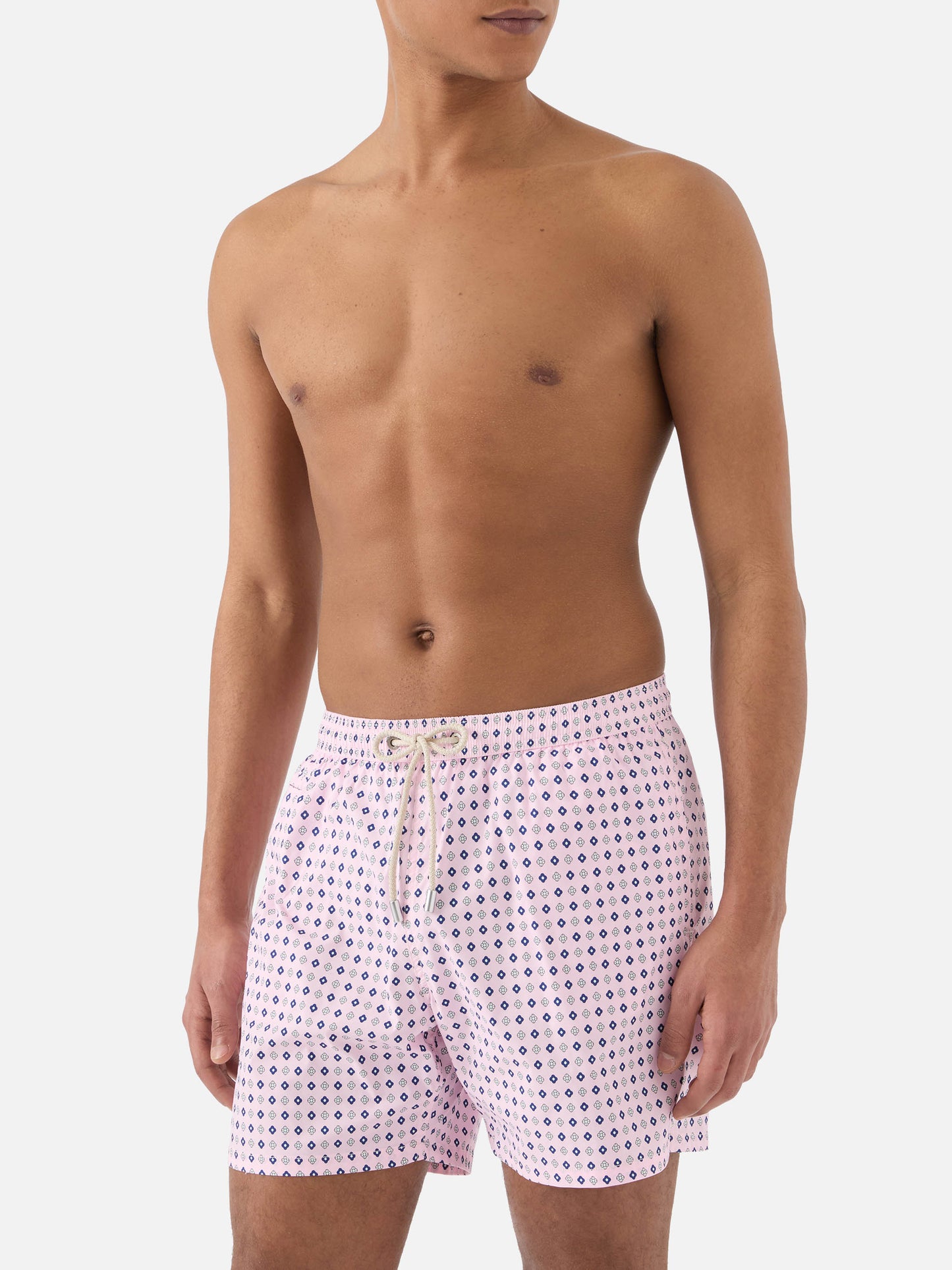 Short de bain Micro Pink Lighting avec imprimé géométrique all-over 