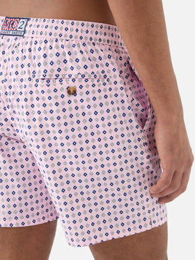 Short de bain Micro Pink Lighting avec imprimé géométrique all-over 