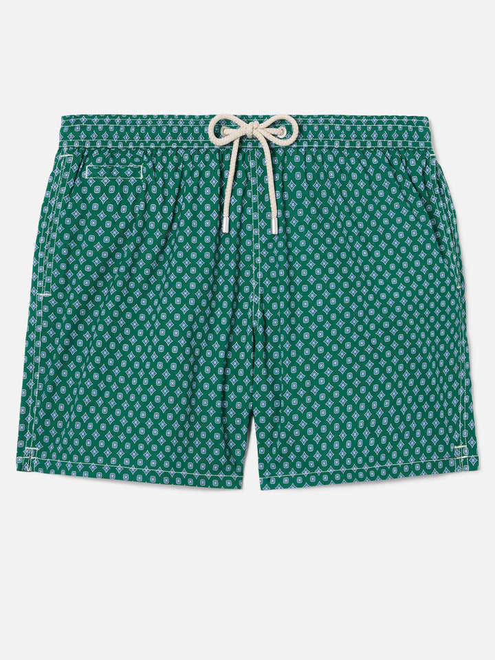 Green Lighting Micro swim shorts with all-over geometric print