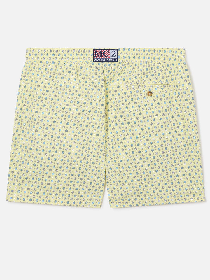 Yellow Lighting Micro swim shorts with all-over geometric print
