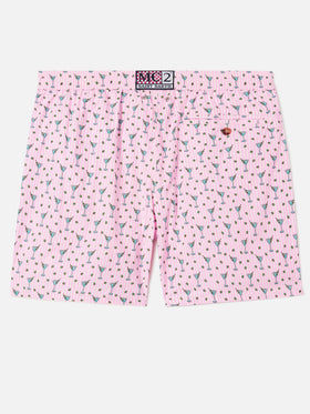 Bañador corto Pink Lighting Micro con estampado integral de cócteles 