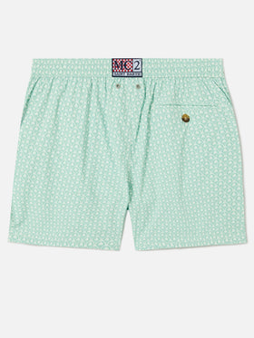 Green Lighting Micro swim shorts with all-over palm print