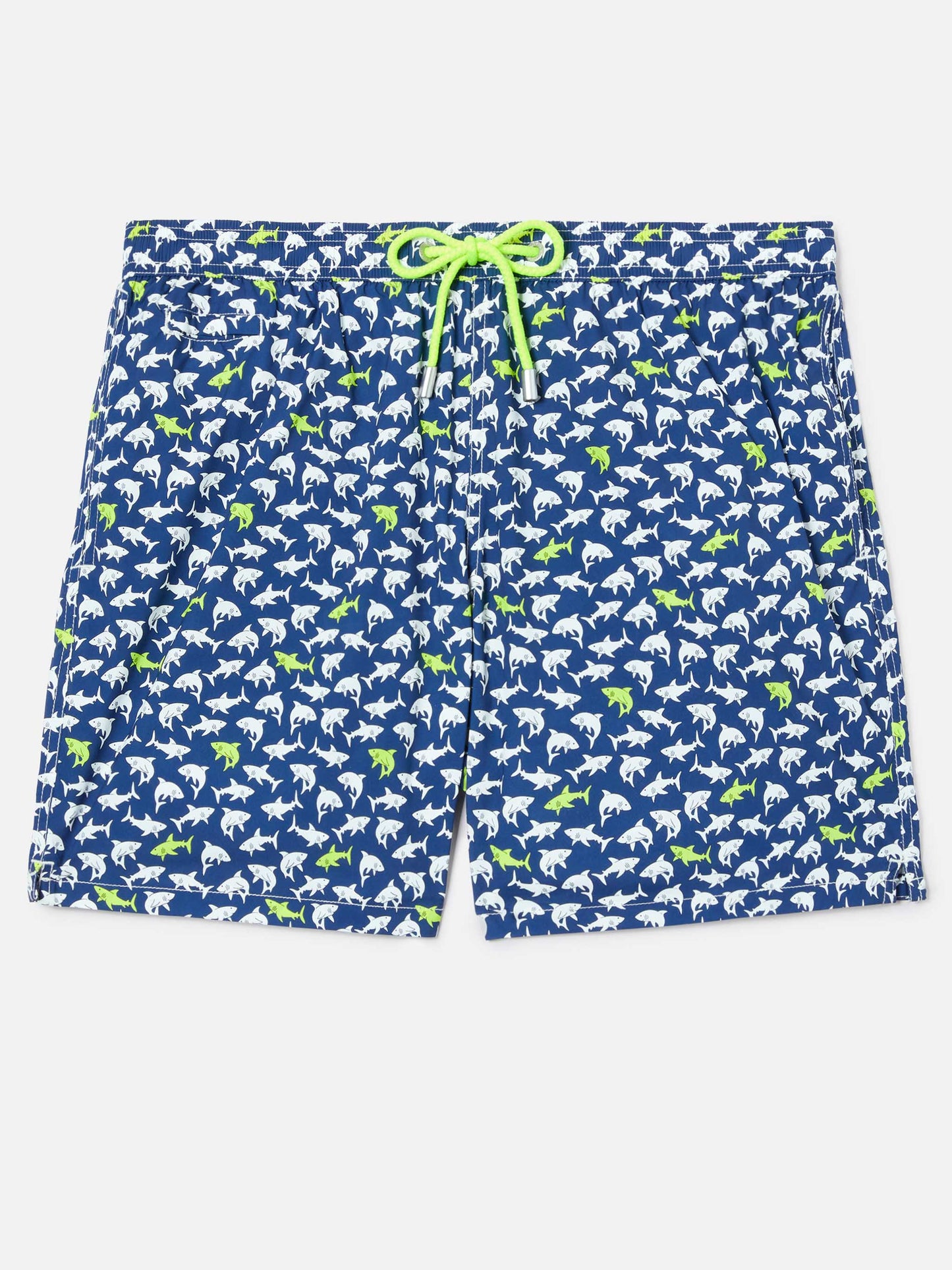 Navy blue Lighting Micro swim shorts with all-over shark print