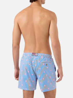 Navy Lighting Micro swim shorts with all-over elephant print