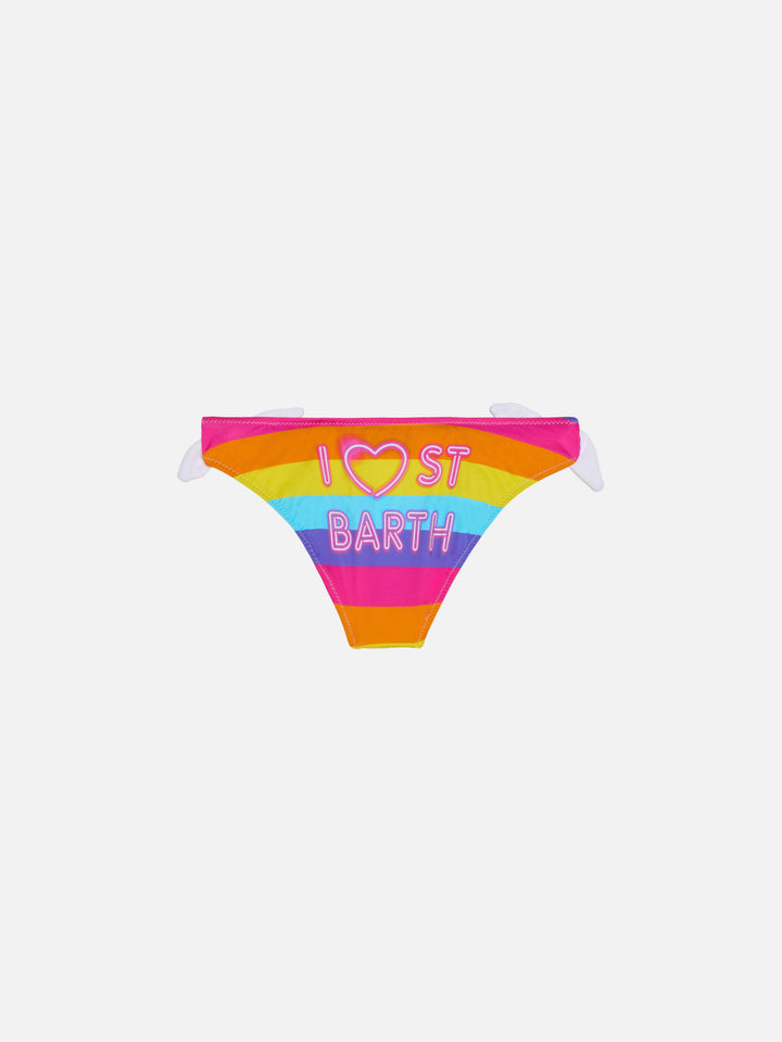 Girl swim briefs rainbow print - MC2 Saint Barth
