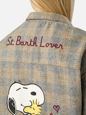 Camisa de franela de mezcla de lana Lully con bordado de Snoopy | Special edition 