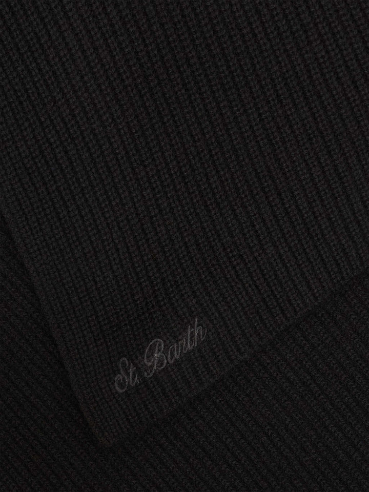 Black Lina wool scarf