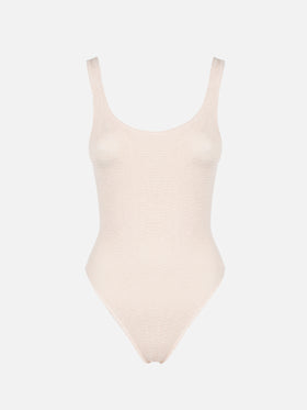 Costume intero da donna beige crinkle Lora