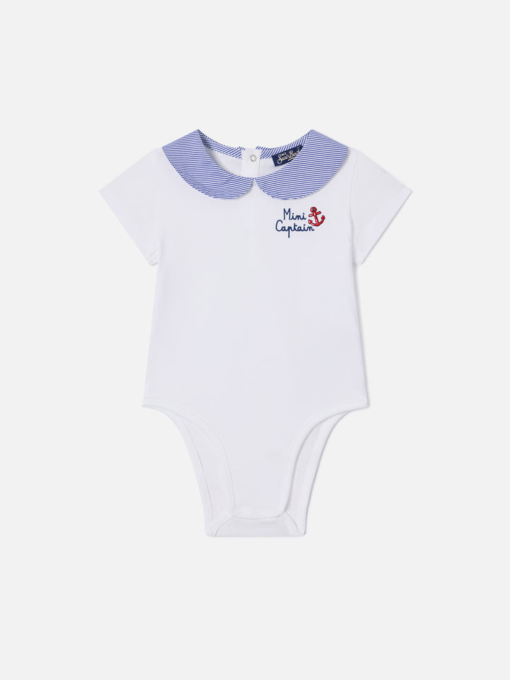 Lou organic cotton bodysuit with Mini Captain embroidery