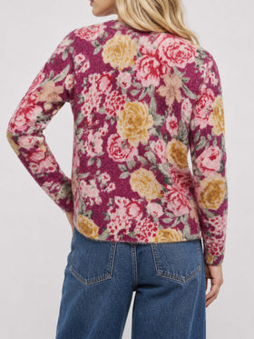 Pull Louise à fleurs en mélange de cachemire 