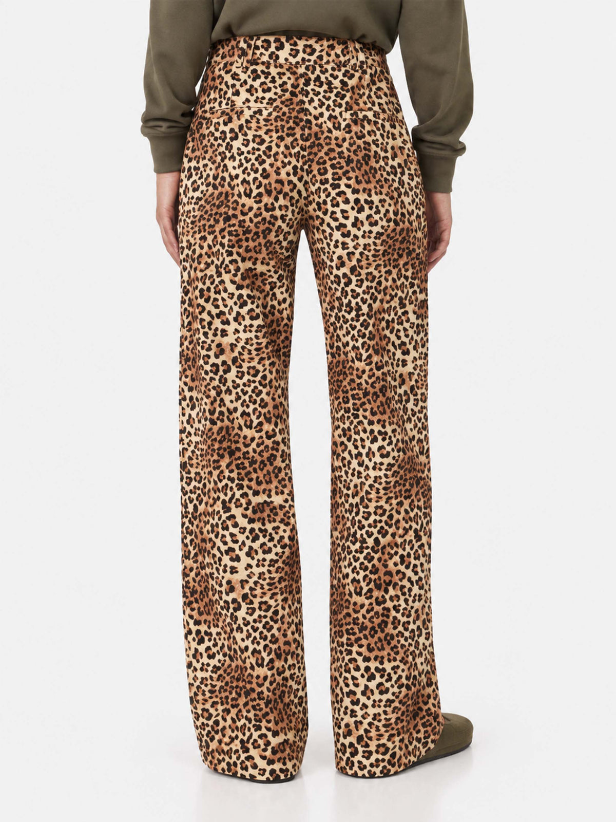 Pantaloni Lisbeth in velluto a coste stampa leopardata