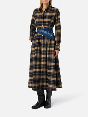 Chemisier lungo Alys in flanella con motivo tartan