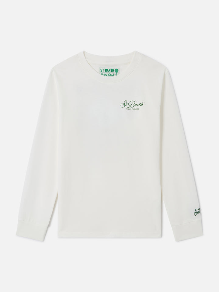 T-shirt à manches longues Luton en blanc avec imprimé Tennis Paradise | PEANUTS SPECIAL EDITION 