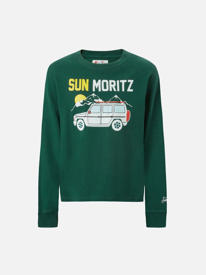 Luton Langarm-Baumwoll-T-Shirt mit Sun Moritz