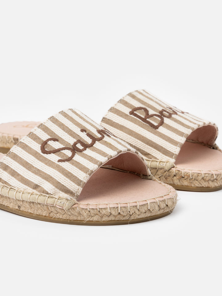 Damen-Espadrillas-Pantoletten Luz mit Saint-Barth-Stickerei