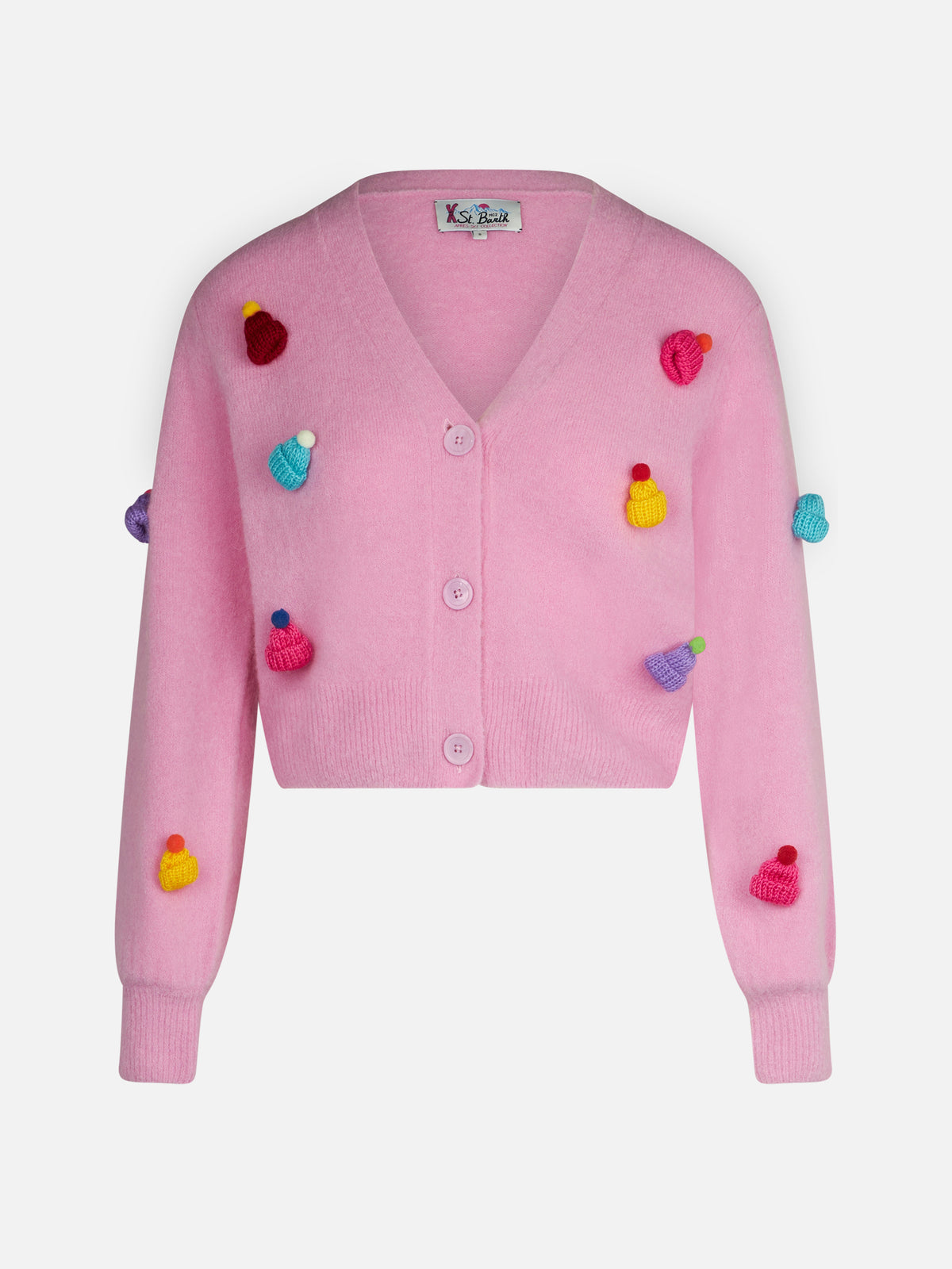 Lyza Soft cardigan court avec cœurs au crochet 