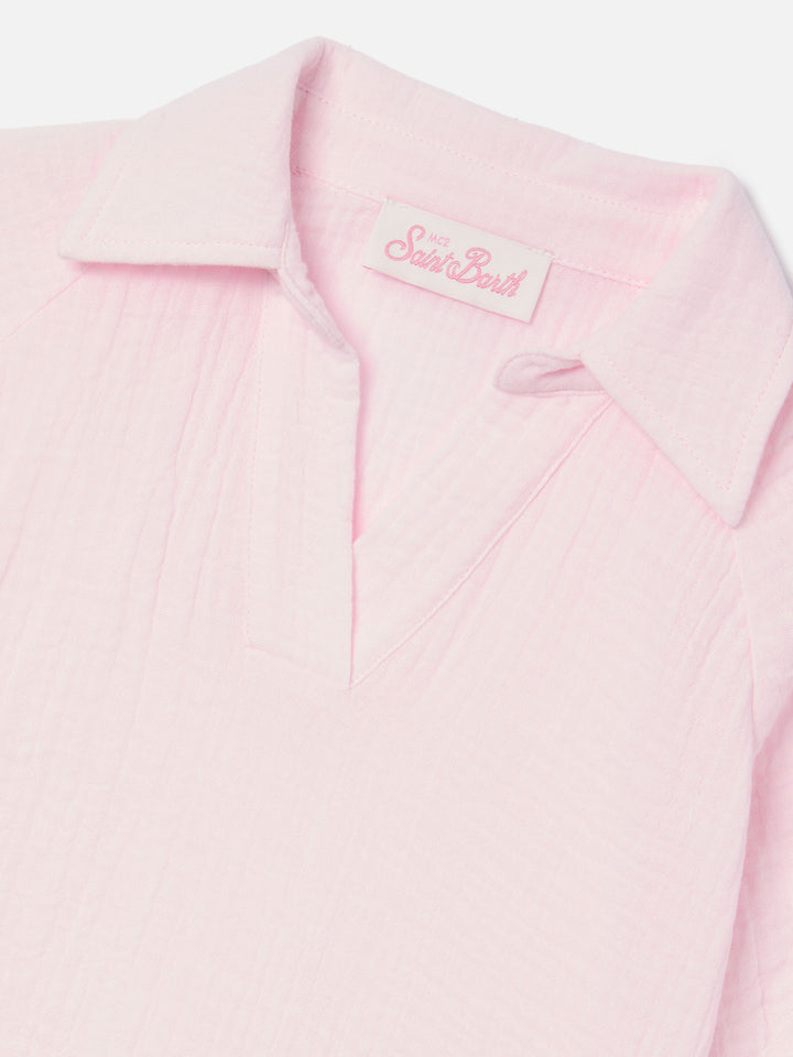 Maira Jr Shirt in pink cotton muslin