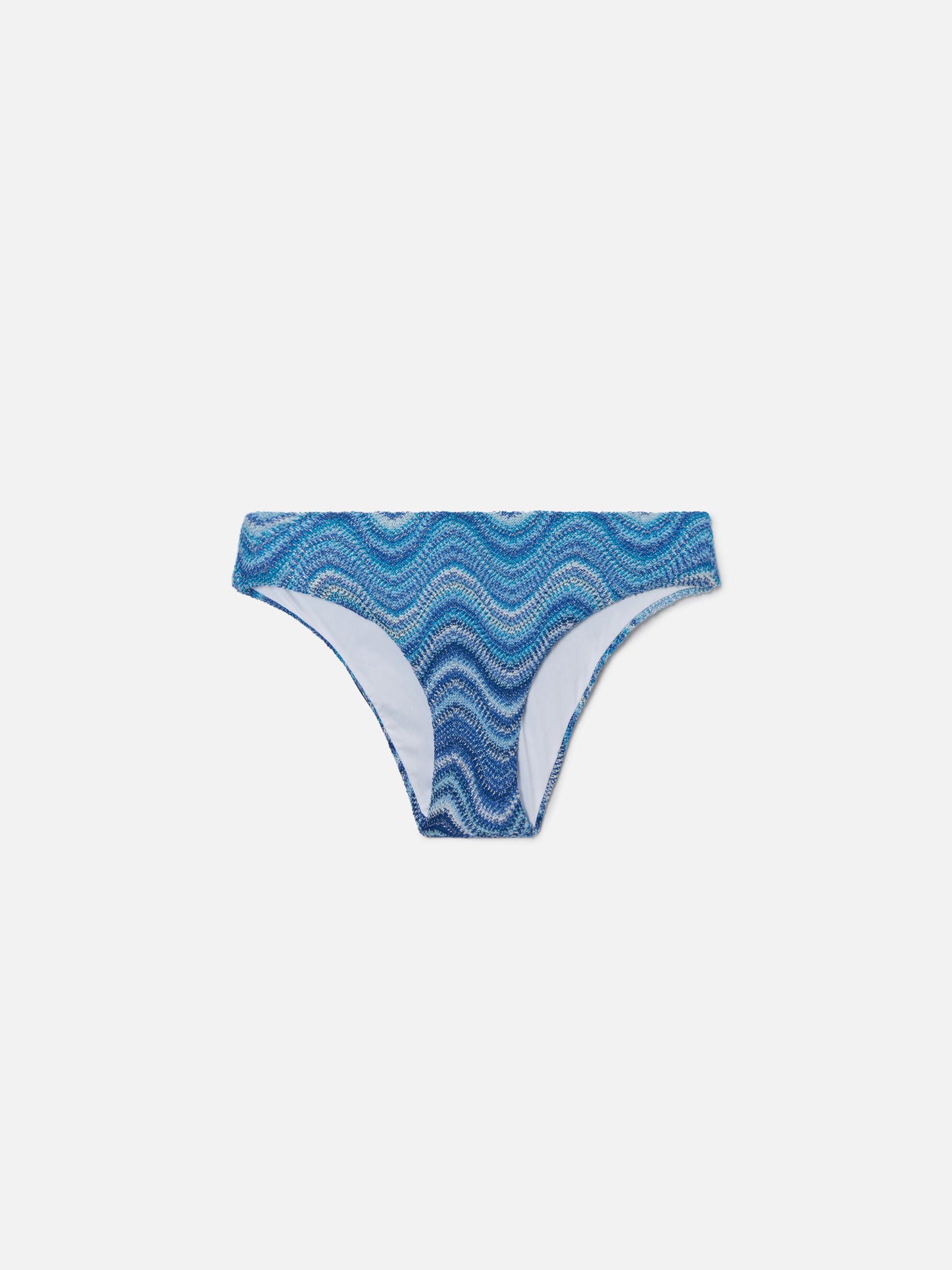 Madame raschel swim briefs with wave motif in shades of blue