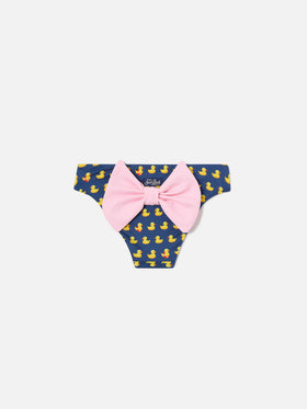 Slip mare Madame con stampa paperelle e fiocco rosa
