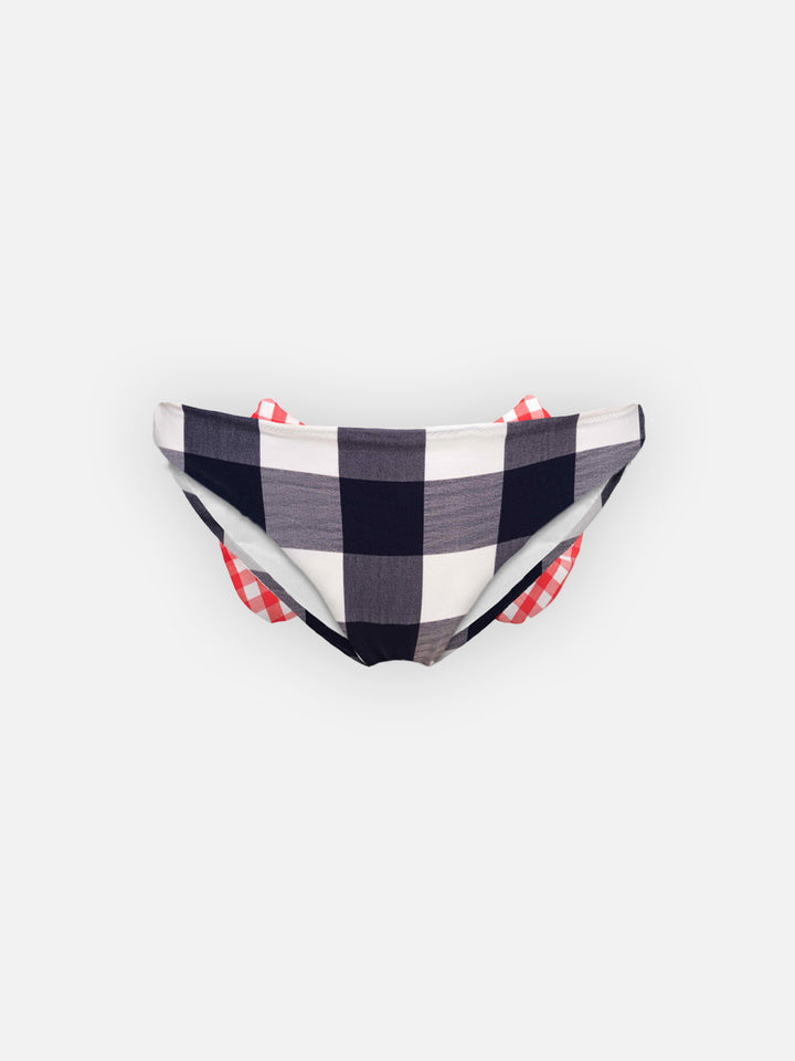 Girl swim briefs with gingham bow