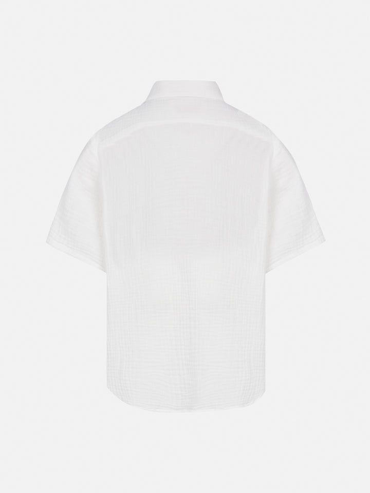 White cotton gauze polo shirt Madeira - MC2 Saint Barth