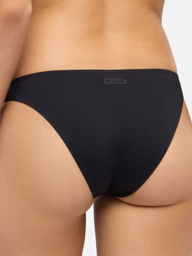 Schwarze Badehose mit hoher Taille Maia – schwarzes Bandeau-Top Rebby