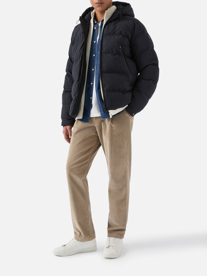 Man navy blue hooded puffer jacket Maier
