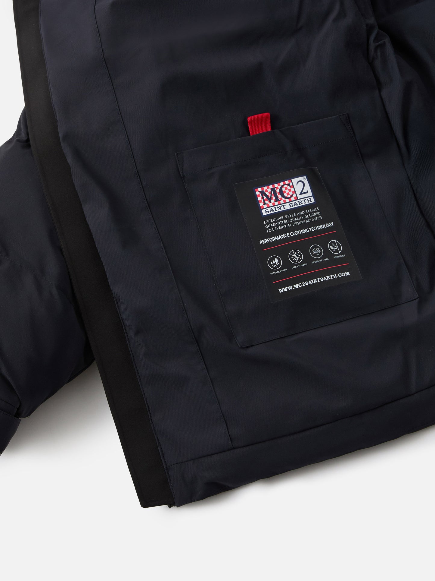 Piumino con cappuccio blu navy da uomo Maier