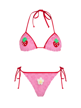 Bikini a triangolo da donna in spugna goffrata Maleah con toppe | BEEPY BELLA SPECIAL EDITION