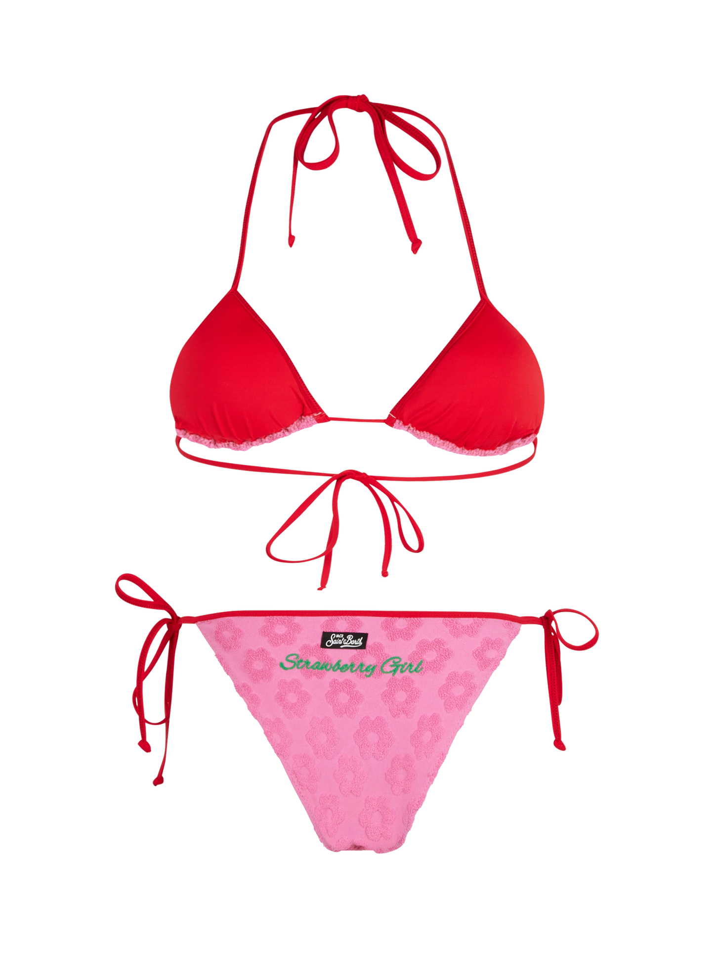 Bikini a triangolo da donna in spugna goffrata Maleah con toppe | BEEPY BELLA SPECIAL EDITION