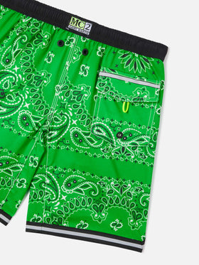 Lange Badeshorts für Jungen mit Bandana-Print 