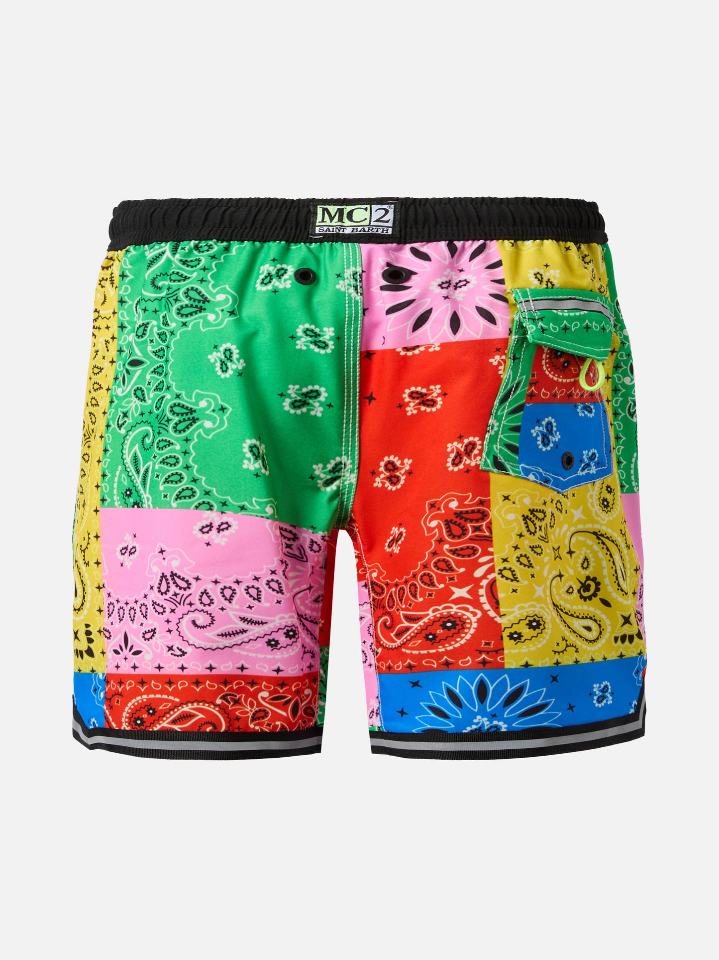 Lange Badeshorts Malibu Jr mit Bandana-Print